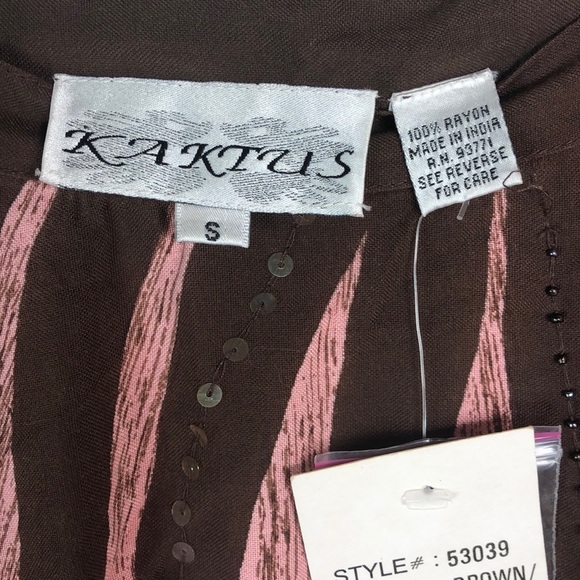 Kaktus Skirt Small Rayon Pink Brown - Picture 6 of 8
